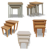 Nest of 3 Tables Nesting Coffee Side Table Wooden White Pine Space Saving Table