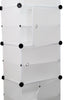 Large 8-Cube DIY Shoes Rack Portable Interlocking Plastic Cabinet Storage White