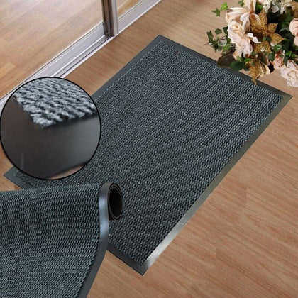 Grey Barrier Mat Large Door Mat Entrance Runner Rugs Heavy Duty Kitchen Mat