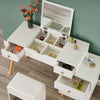 Vanity Dressing Table Makeup Desk Flip-up Mirror,3 Drawers Stool 1 Door Storage;