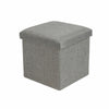 Grey Folding Storage Ottoman Seat Stool Footstool Clothes Toy Book Storage Box