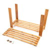 2 Tires Bamboo Wooden Shoe Rack Bench Organiser Stand Storage Shelf Seat