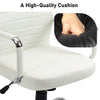 Executive Office Chair Swivel Ribbed High Back Leather Chair Computer Desk Chair