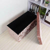 New Quilted Folding Storage Ottoman Seat, Crushed Velvet Toy Storage Box