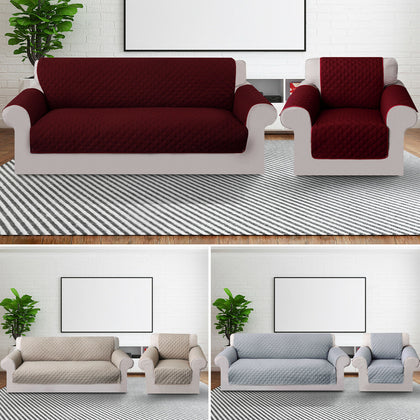 Quilted Sofa Slip Cover Throw Pet Protector Waterproof Furniture Couch 3 Size
