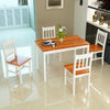 Brown&White Solid Wood Dining Table and 4 Chairs Set Home Kitchen Furniture Set
