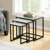 New Home Decor Modern Nest of Tables Set of 3 Marble Effect Metal Frame