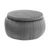 80cm Round Pouffe Ottoman Coffee Tea Table Velvet Padded Storage Stool Box Home