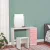Modern Dressing Table Set Makeup Desk w/4 Drawer Large Mirror &Stool Bedroom UK