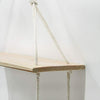 Boho Wall Hanging Shelf With Rope Tapestry Macrame 2 Tier Oak White Wood Shelves