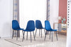 Set of 4 Velvet Dining Chairs Side Chair Metal Legs Padded Seat Living Room Home
