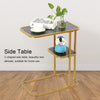 Modern C Shaped Sofa Side Table Snack Coffee End Table for Living Room Bedroom