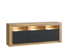 TV Unit 160cm Modern Cabinet Stand Sideboard High Gloss/Matt Doors With Free LED