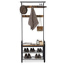 Industrial Hallway Furniture Shoe Storage Bench Vintage Metal Rack Coat Stand