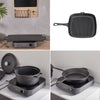 Cast Iron Skillet Frying Pan Pancake Griddle BBQ Premium Quality Multi-Choice UK