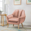 Plush Pink Velvet Armchair Tufted Accent Lounge Living Room Single Sofa Chairs