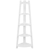 5 TIER WHITE CORNER FREESTANDING LADDER SHELF HOME DISPLAY BOOKCASE