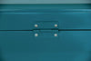 Beautify Storage Trunk Teal Metal Gold Hardware Stackable Vintage Lockable Chest