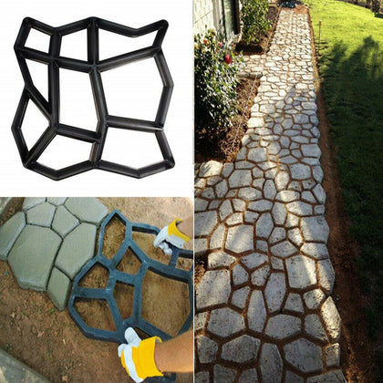 Irregular 9 Grid Path Maker Mould Garden Yard Lawn Concrete Road Paving Mold 17