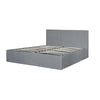 Modern Side Lift Up Storage Bed Frame Ottoman Divan Base & Headboard in Grey