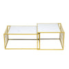 Square Coffee Table Set Sofa Tables Nested Side Living Room Home Marble Vein UK