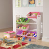 Kids Toy Storage Rack Unit 16 Boxes Removable Bins Freestanding Toy Organizer UK