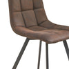 2X Brown Faux Leather/PU Dining Chairs Office Chairs Dining Room Metal Legs