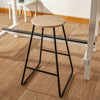2x Wooden Bar Stools Breakfast Kitchen Island Counter Dining Chair Black / Pine