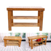 2 Tires Bamboo Wooden Shoe Rack Bench Organiser Stand Storage Shelf Seat