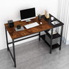 Modern Small Computer Desk Shelves Black Metal Writing PC Laptop Table Office