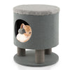 3-IN-1 Modern Cat Condo Furniture Stool Pet House Kitty Bed with Scratching Post