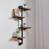 Industrial Ladder Pipe Shelf Wooden Wall Mount Display Shelving Floating Storage