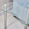 Nest of 3 Table Glass Set Side End Corner Sofa Table Chrome Legs Modern Clear UK