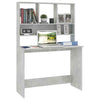 Modern Grey Computer Desk Shelves Shelf Storage Space Saving Writing Table Study