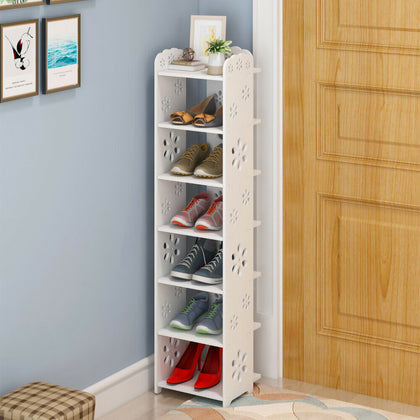 5/6/7/8 Tier Shoe Rack Storage Shelf Holder Cabinet Display Organiser Unit White