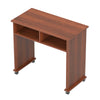 Wood Computer Desk on Wheels Laptop Cart Compact Table Study Workstation Drawers