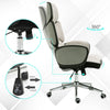 Vinsetto Modern Office Chair Ergonomic Padding High Back Swivel Beige Grey