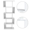 Wood Bookcase Bookshelf S Shape 5 Tier Shelves Free Standing Shelving Storage