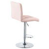 2x Adjustable Breakfast Bar Stools Leather Chair Swivel Lift Kitchen in Pink