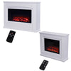 30" 34" Wooden Mantel Electric Fire Inset Fireplace Heater with Remote Control