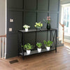 2 Tiers Console Table X-Shaped Hallway TableSide Table with Storage Shelf Black