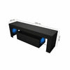TV Unit Cabinet Stand Black High Gloss with LED Lights Drawers 130cm Modern