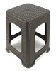 Set Of 2 x Portable Plastic Rattan Stool Stackable Foot Step Indoor Outdoor 45cm