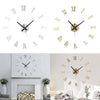 3D DIY Extra Large Roman Numerals Luxury Mirror Wall Sticker Clock Home Decor