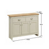 Lisbon Sideboard 3 Doors 2 Drawers Buffet Storage Cabinet Cupboard Cream Oak