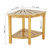 Bath Stool Non-slip 2-Tier Bathroom Bench Bamboo Storage Waterproof Shower Stool