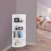 Corner Shelf 4 Tier Shelving Rack Unit White Display Stand Home Book Storage