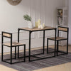 Industrial Dining Table and 2 Chairs Set Wood &Metal Compact Kitchen Furniture