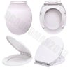 Luxury Bathroom Toilet Seat WC Heavy Duty White Soft Close Slow Top Hinges NEW