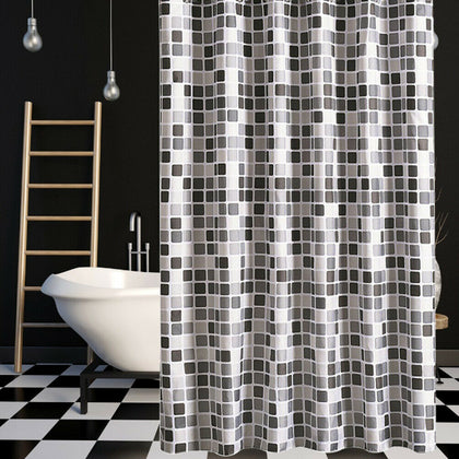 200*220cm Waterproof Fabric Shower Curtain Mosaic Extra Long Wide Drop Bathroom